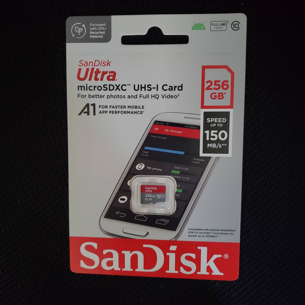 602-622 新品 256GB microSDXCカード マイクロSD SanDisk Ultra CLASS10 UHS-I A1 150MB/s 海外リテール SDSQUAC-256G-GN6MNの画像1