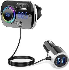 Pfumisa FMトランスミッター Bluetooth 車用 車載Bluetooth 5.0+EDR シガーソケット USB 車_画像1