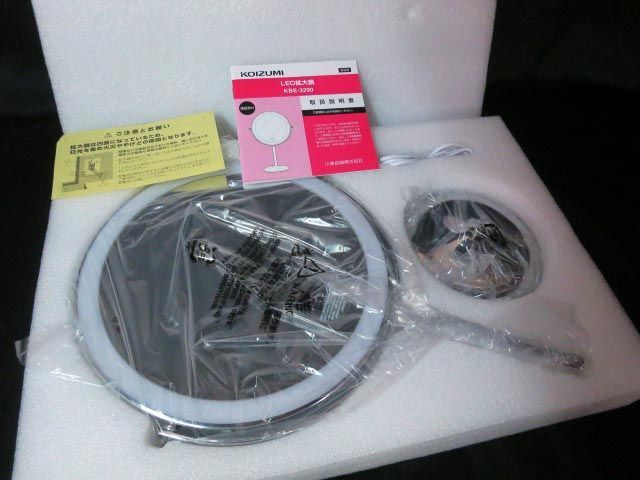 未使用 KOIZUMI コイズミ LED ミラー コードレスタイプ KBE-3290/S メイク 【j】_画像3