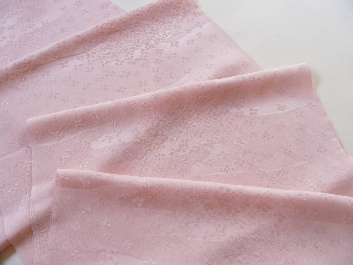 #.# старый ткань кимоно лоскут / - gire37.5×170 натуральный шелк . дизайн .. однотонная ткань .. маленький цветок . расческа радуга цвет незначительный розовый шелк . кукла воротник 