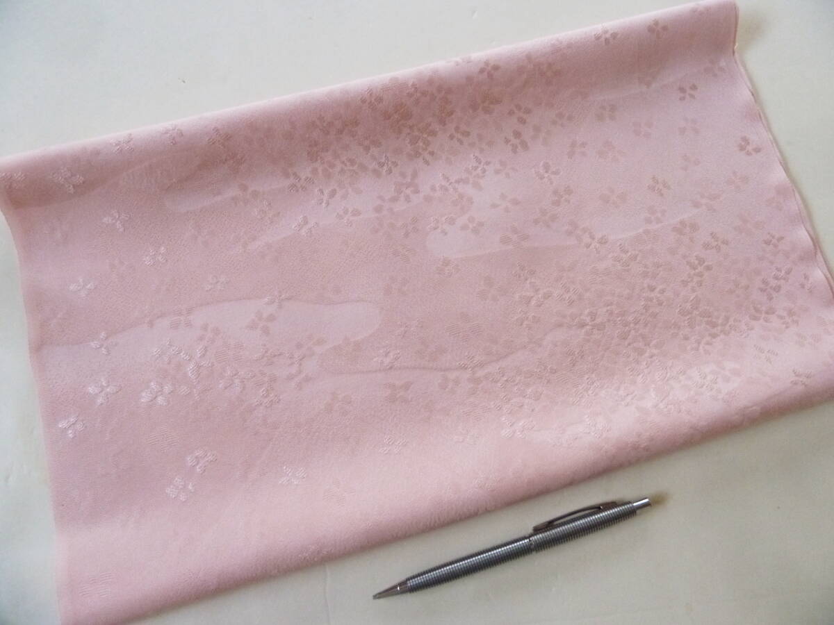 #.# старый ткань кимоно лоскут / - gire37.5×170 натуральный шелк . дизайн .. однотонная ткань .. маленький цветок . расческа радуга цвет незначительный розовый шелк . кукла воротник 