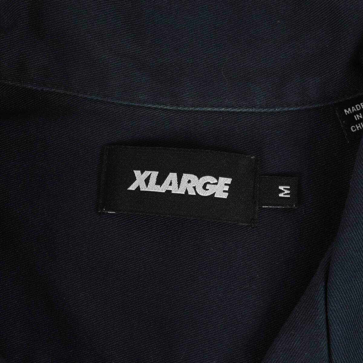 X-LARGE エクストララージ シャツ サイズ:M ゴリラロゴ ワッペン オープンカラー 半袖 ワークシャツ ネイビー トップス カジュアルシャツ_画像3