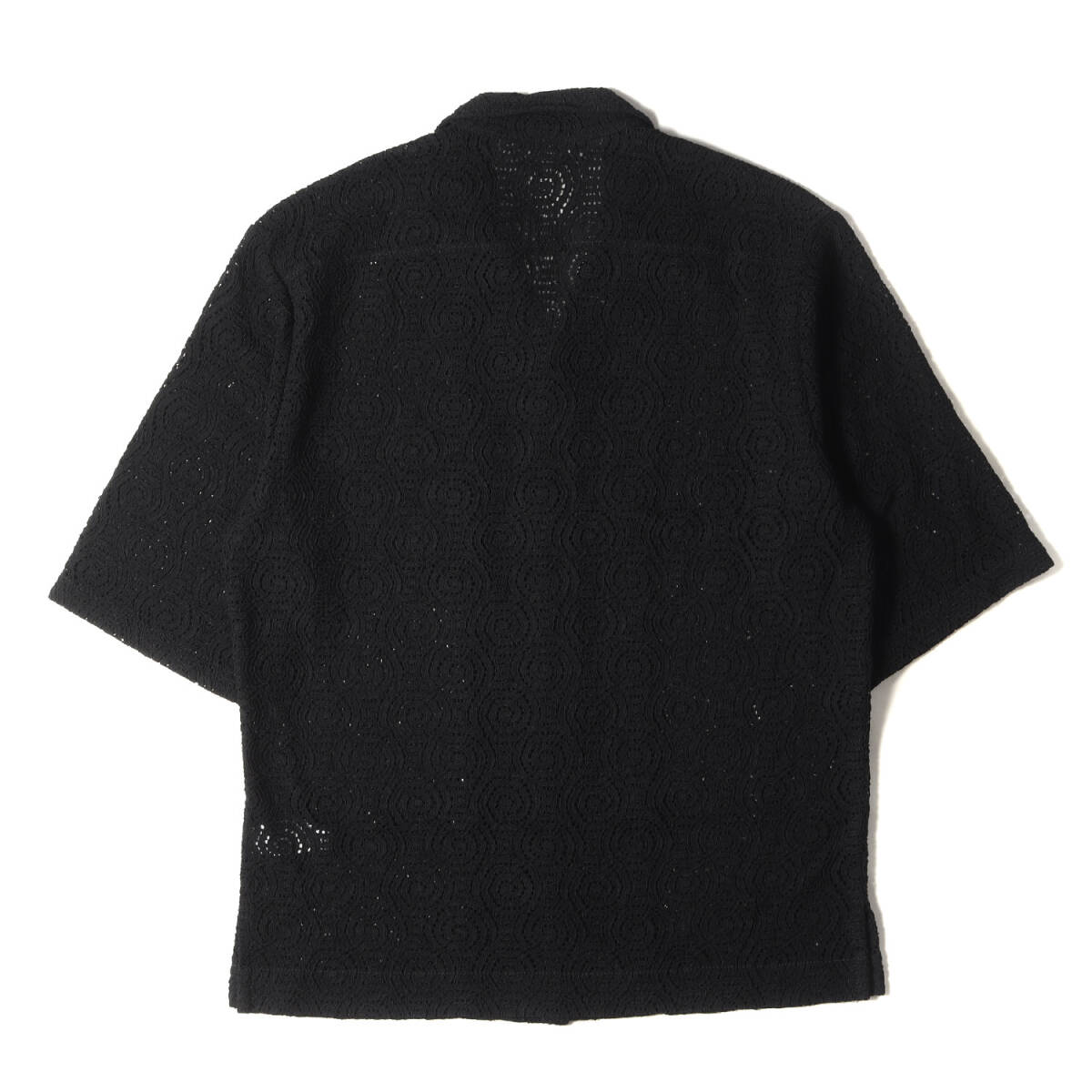 DOLCE&GABBANA shirt size :39 24SS current model rayon nylon code race open color short sleeves shirt black Italy made 