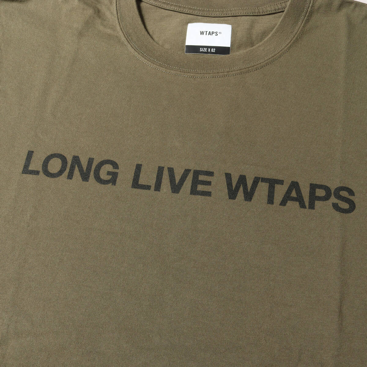 WTAPS ダブルタップス Tシャツ サイズ:S 21SS LONG LIVE WTAPSロゴ クルーネック 半袖Tシャツ LLW オリーブドラブ トップス カットソー_画像4