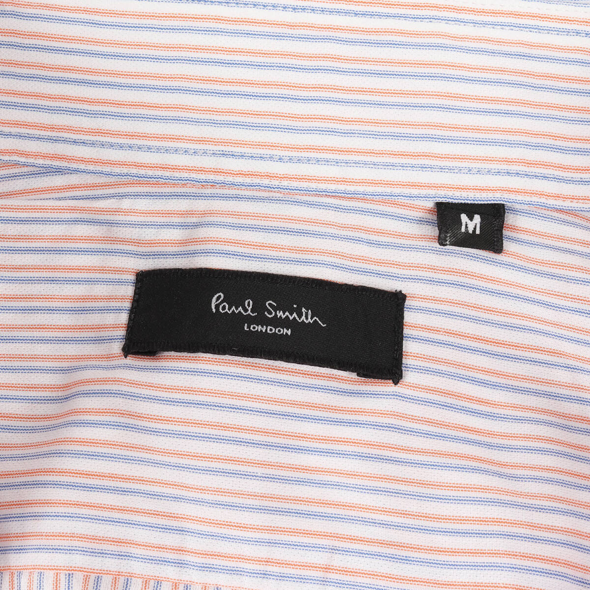 Paul Smith ポールスミス シャツ サイズ:M ボタンダウン コットンブロード ストライプ ドレスシャツ 長袖 B.D ホワイト オレンジ ブルー_画像3