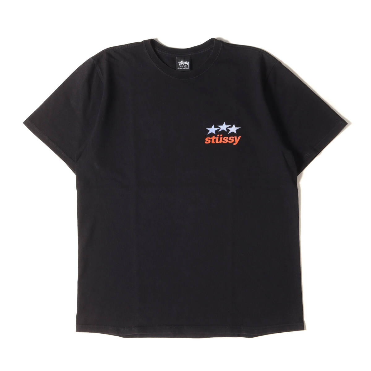 STUSSY ステューシー Tシャツ サイズ:M スターロゴ クルーネック 半袖Tシャツ ブラック 黒 トップス カットソー ストリート ブランド_画像2