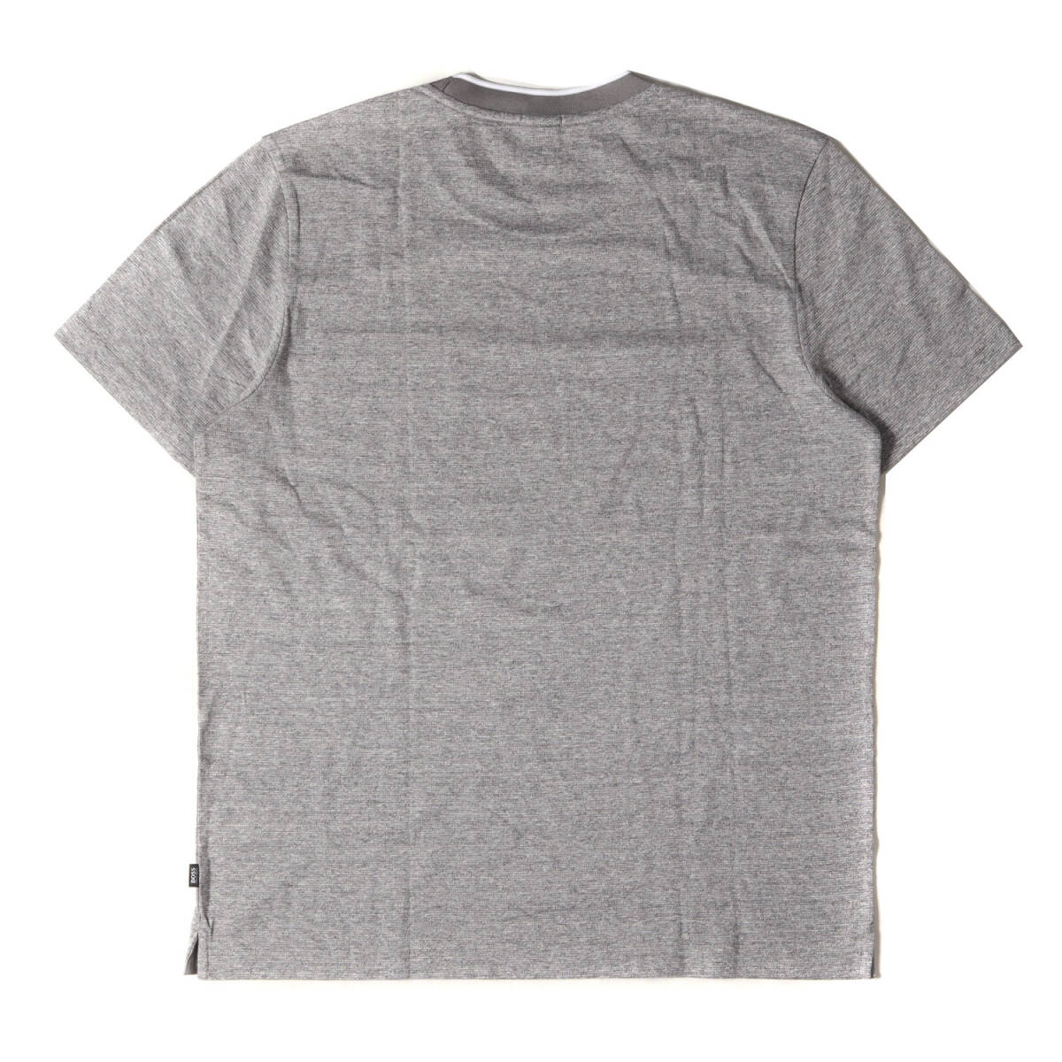 美品 HUGO BOSS ヒューゴボス Tシャツ サイズ:XXL マーセライズドコットン スリムフィット ポケット Tシャツ SLIM FIT グレー_画像2