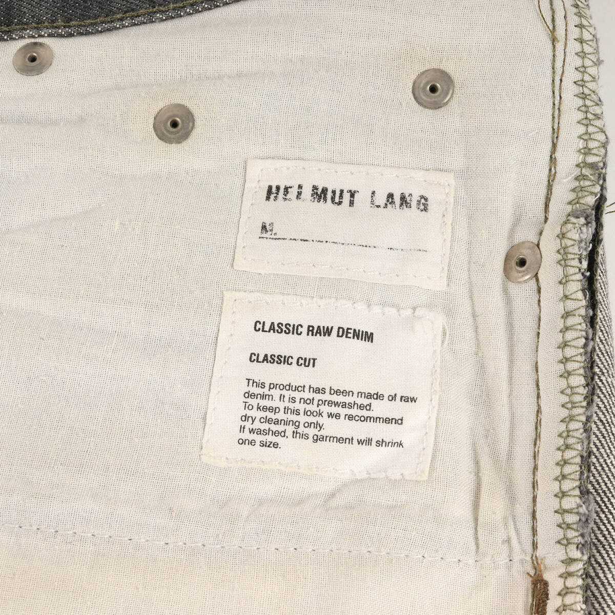 HELMUT LANG Helmut Lang брюки размер :31 00s сам период Classic low Denim брюки CLASSIC RAW DENIM Италия производства черный 