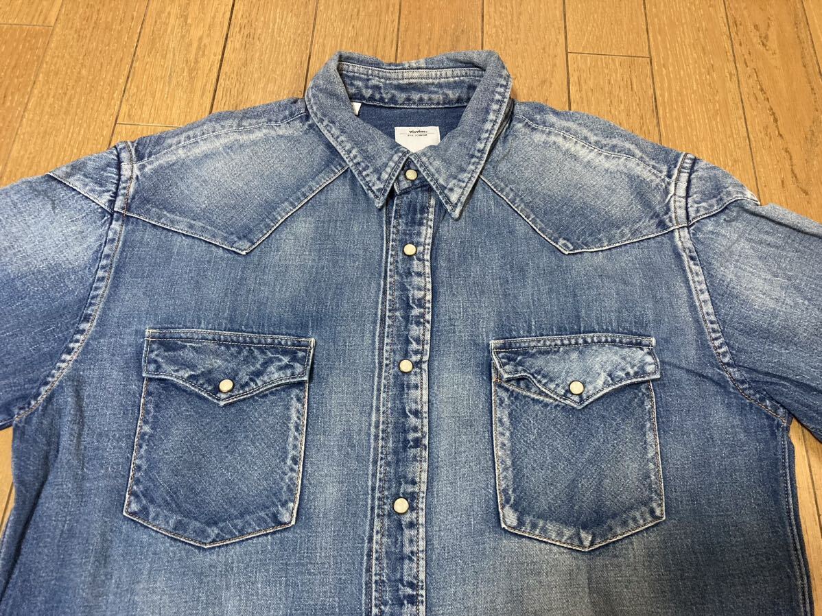 VISVIM デニムウエスタンシャツ 3 social sculpture shirt damaged デニムシャツ