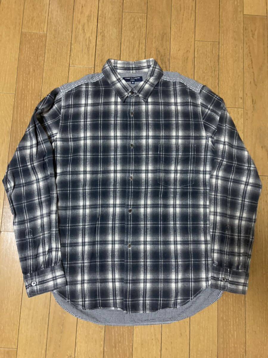 COMME des GARCONS HOMME 切り替え シャツ M チェック COMME des GARCONS HOMME 切り替え シャツ M チェック