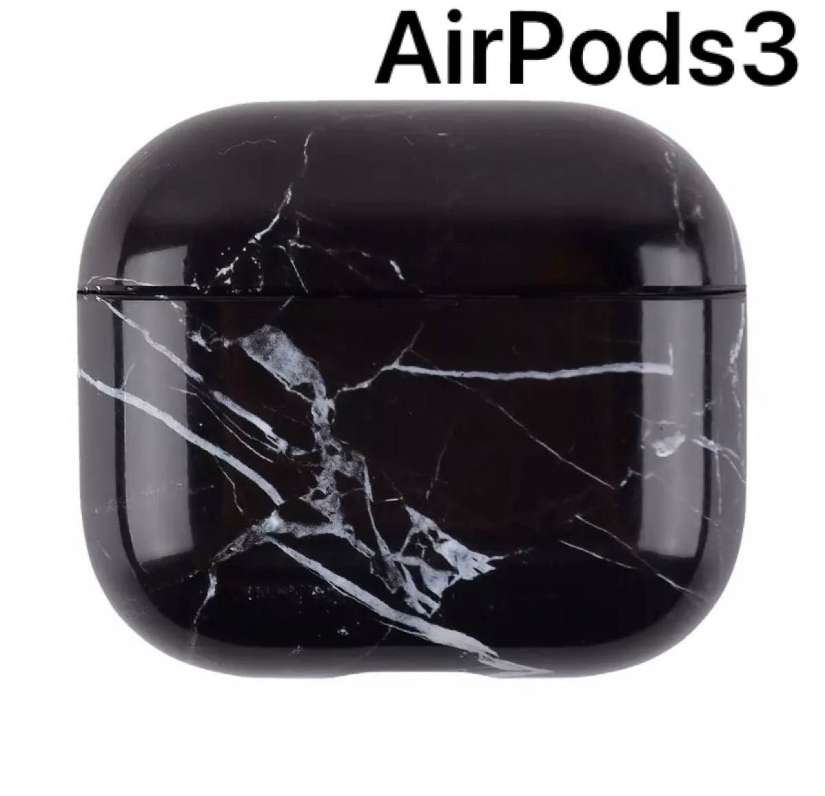 AirPods3 ケース 大理石柄 黒 ブラック シンプル 第3世代