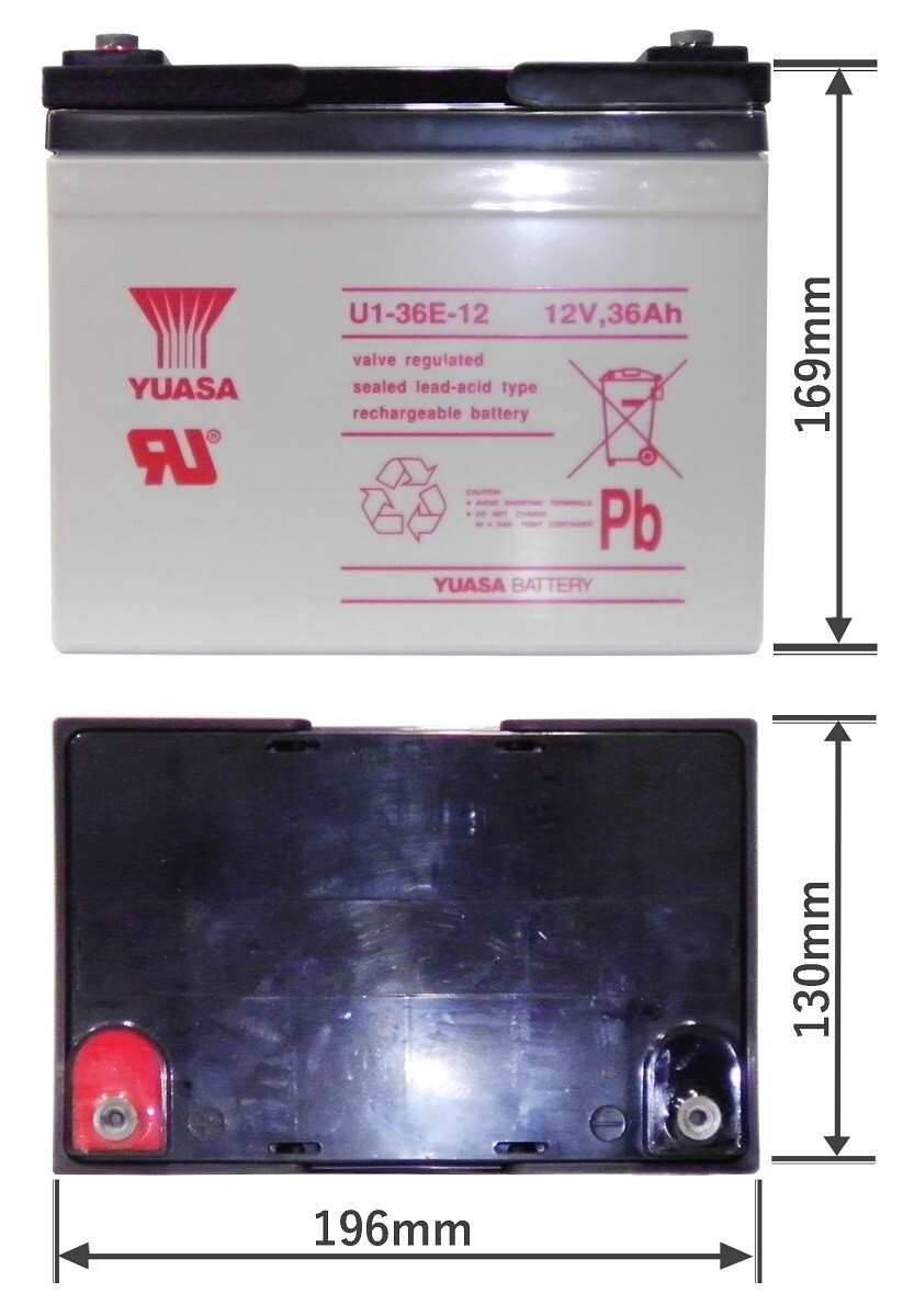 台湾 YUASA ユアサ U1-36E-12 シールドバッテリー 溶接機 シニアカー 互換 EB35 12SN35 SEB35 12SPX33 DJW12-33 BT40-12 LC-V1233Pの画像2