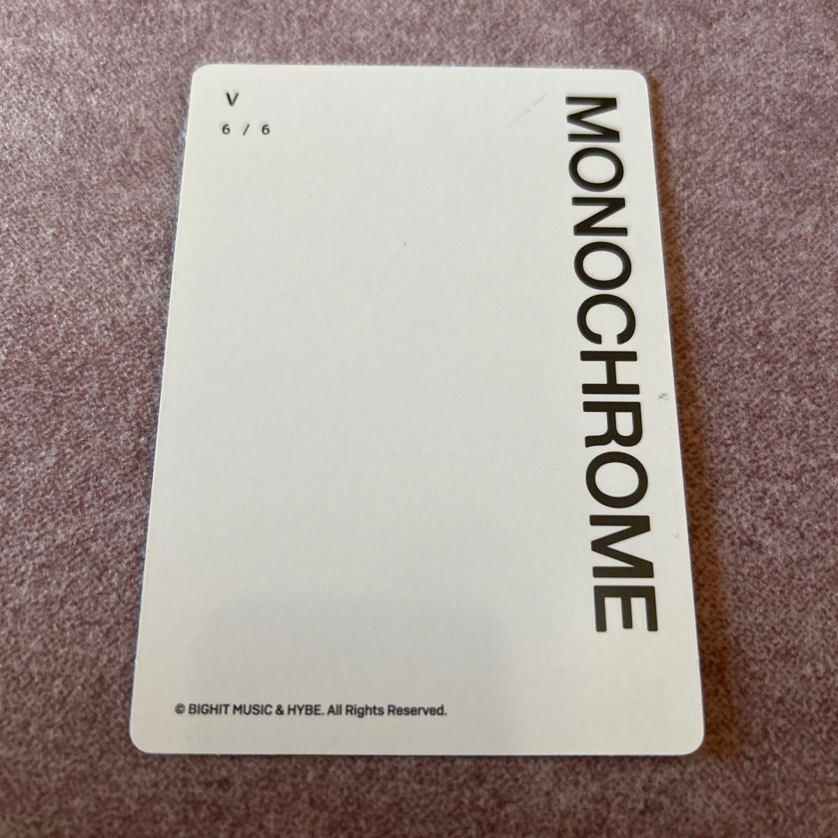 BTS POP-UP : MONOCHROME ポップアップ モノクローム　ミニフォトカード　テテ　V 6/6