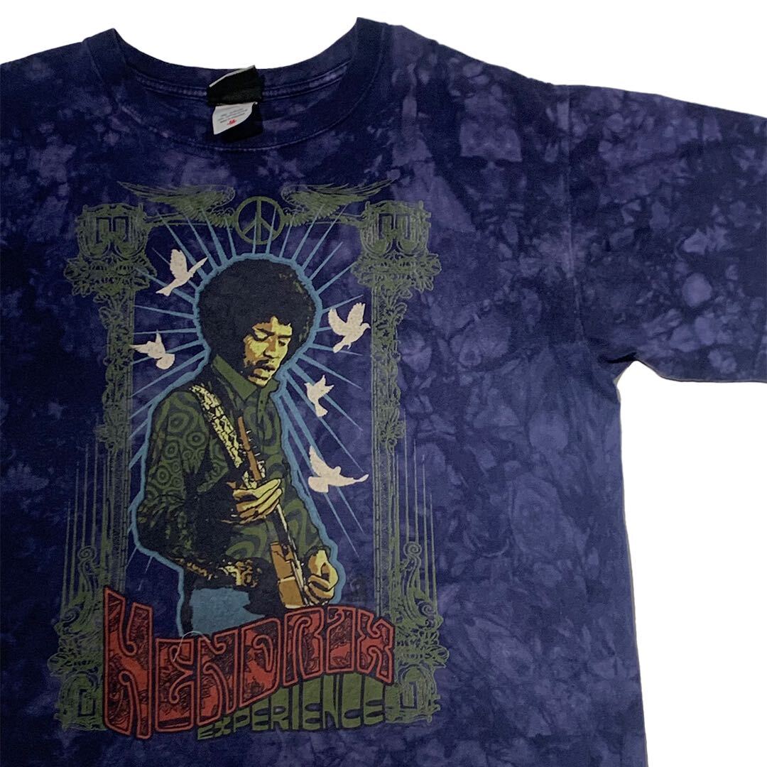 Jimi Hendrix タイダイプリント バンドTシャツ LIQUID BLUE ボディ ジミ・ヘンドリックス リキッドブルー ロックT_画像1