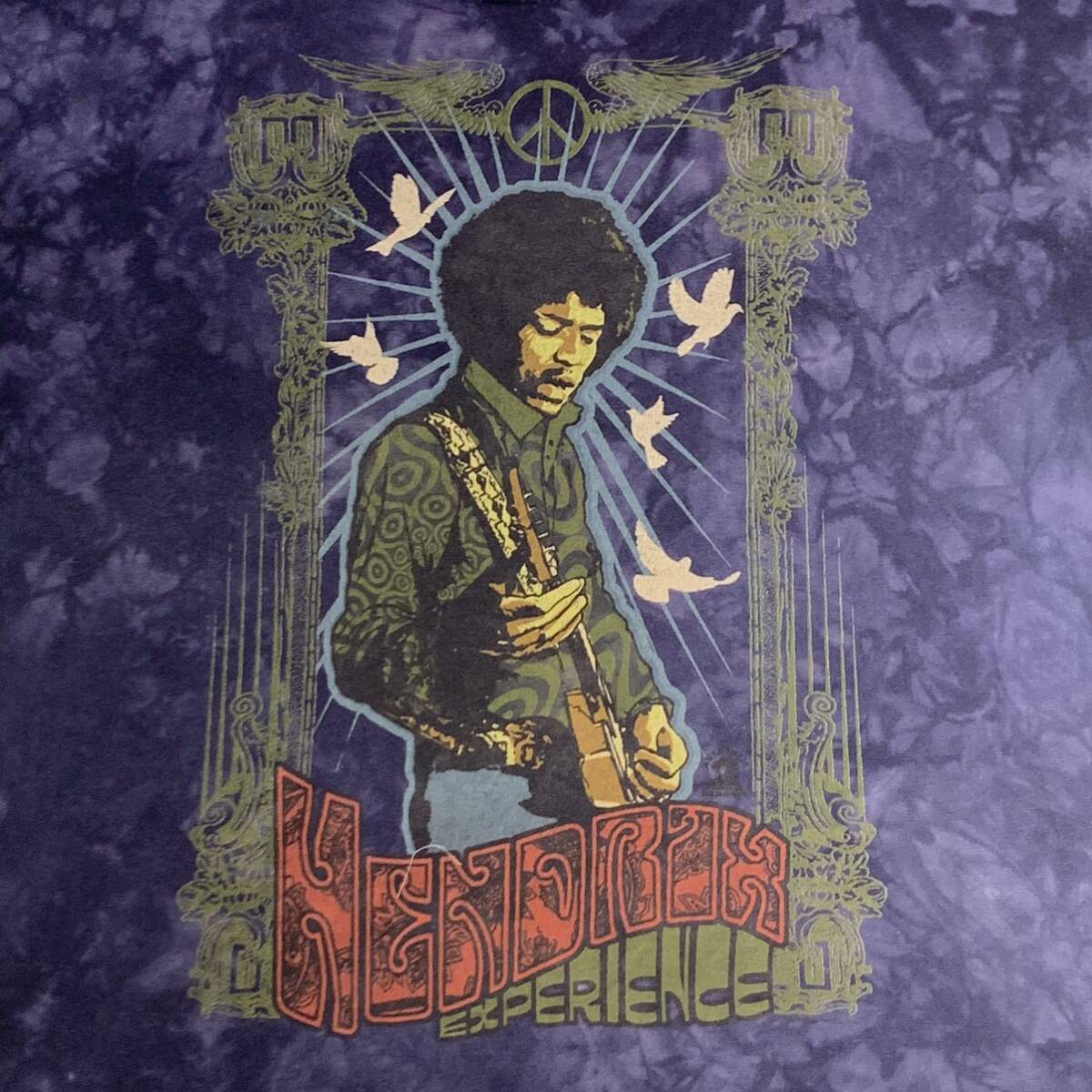Jimi Hendrix タイダイプリント バンドTシャツ LIQUID BLUE ボディ ジミ・ヘンドリックス リキッドブルー ロックT_画像5