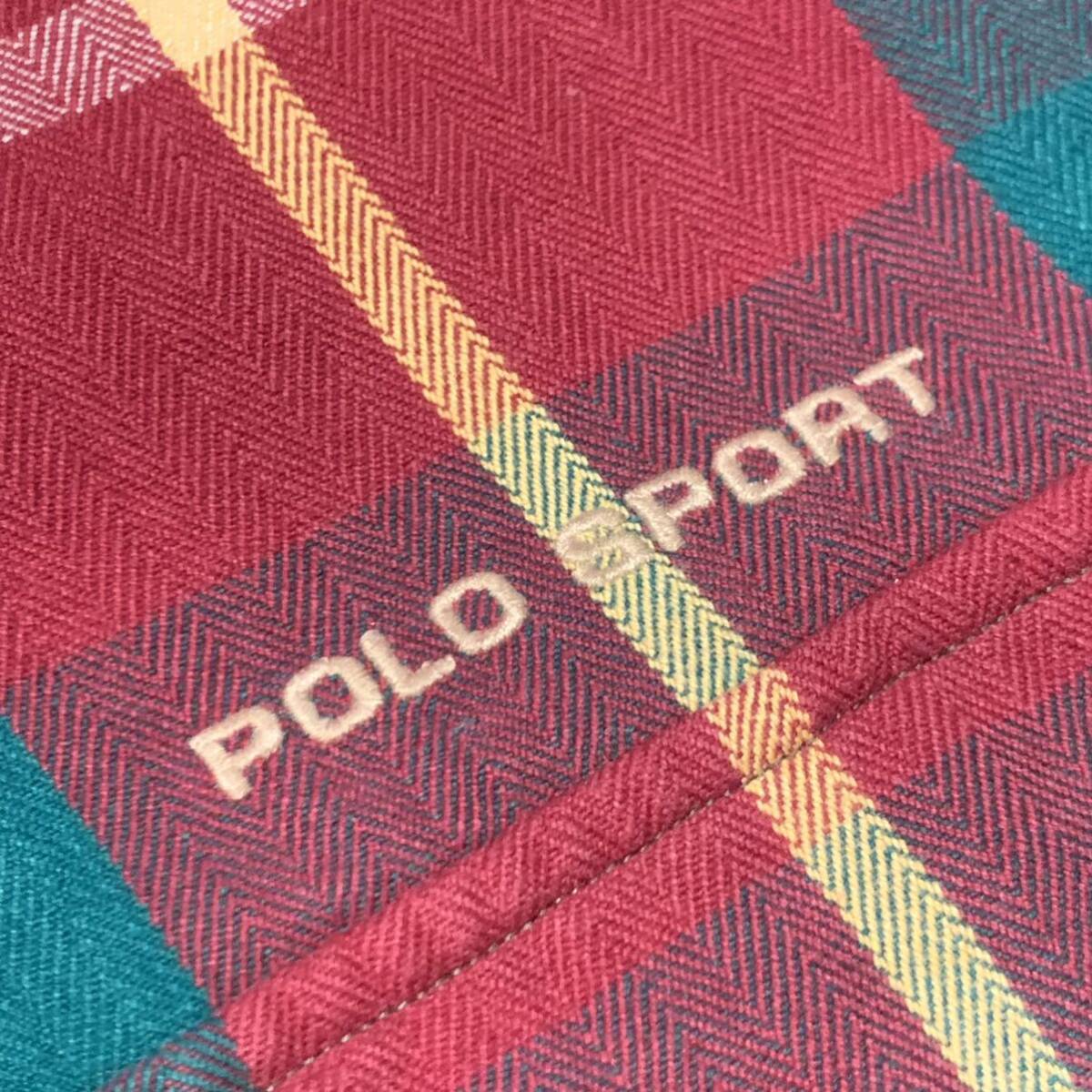 希少 90s ビンテージ POLO SPORT チェック柄 フランネルシャツ ポロスポーツ Ralph Lauren ラルフローレン 猫目ボタン 1990年代_画像5