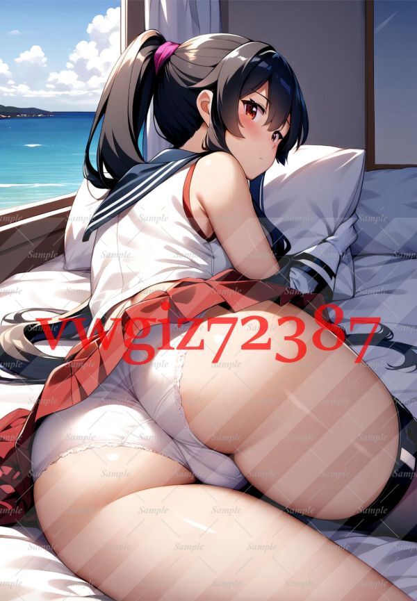 AN-2869 2G 矢矧 艦これ 艦隊これくしょん 同人 A4サイズ ポスター アニメ 高品質 anime 美少女 制服 巨乳 イラストアートポスター_画像1