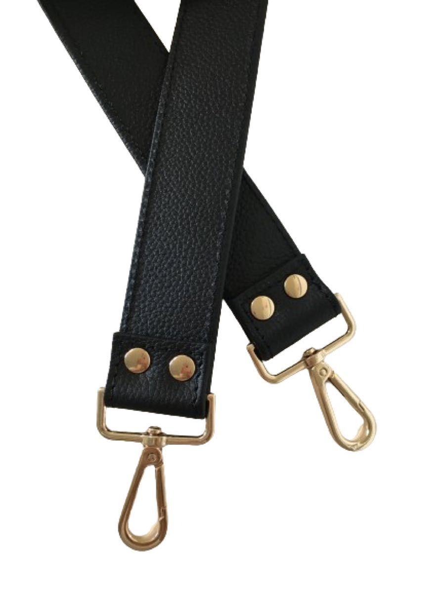 姫路レザーバッグハンドル、無地の黒、幅約3.８cm、国産牛革鞄持ち手、革ストラップ、本革、新品、単品、最長約50cm