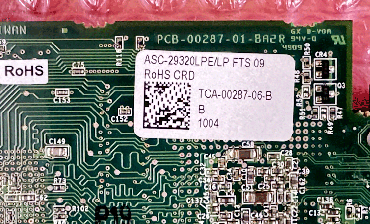未使用品 複数あり Adaptec ASC-29320LPE FSC RoHS PCIe U320 SCSIカード 即決 5-9-1_画像3