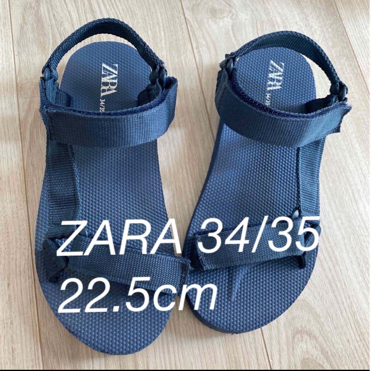 ZARA ザラ キッズサンダル ネイビーブルー 22.5cm(34/35) ビーチサンダル KIDS ジュニア 男の子 子供 