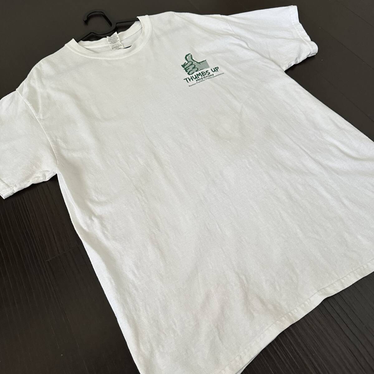 GILDAN サムズアッププリントTシャツ　Lサイズ　ジョージア州NPO法人Tシャツ　古着