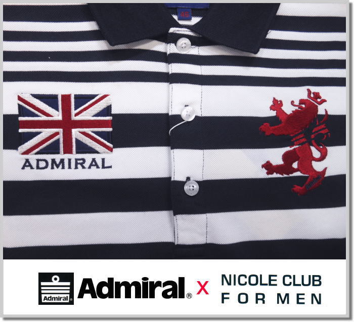 ニコルクラブフォーメン Admiral x NICOLE CLUB FOR MEN コラボ リンクスジャガード ポロ 9264-9500-91(ボーダー) 46(M) カットソー3