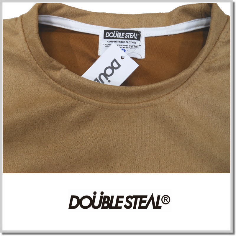 ダブルスティール DOUBLE STEAL ライトスエード Tシャツ 942-12016-43(CAMEL)-M 半袖Tシャツ カットソー_画像2