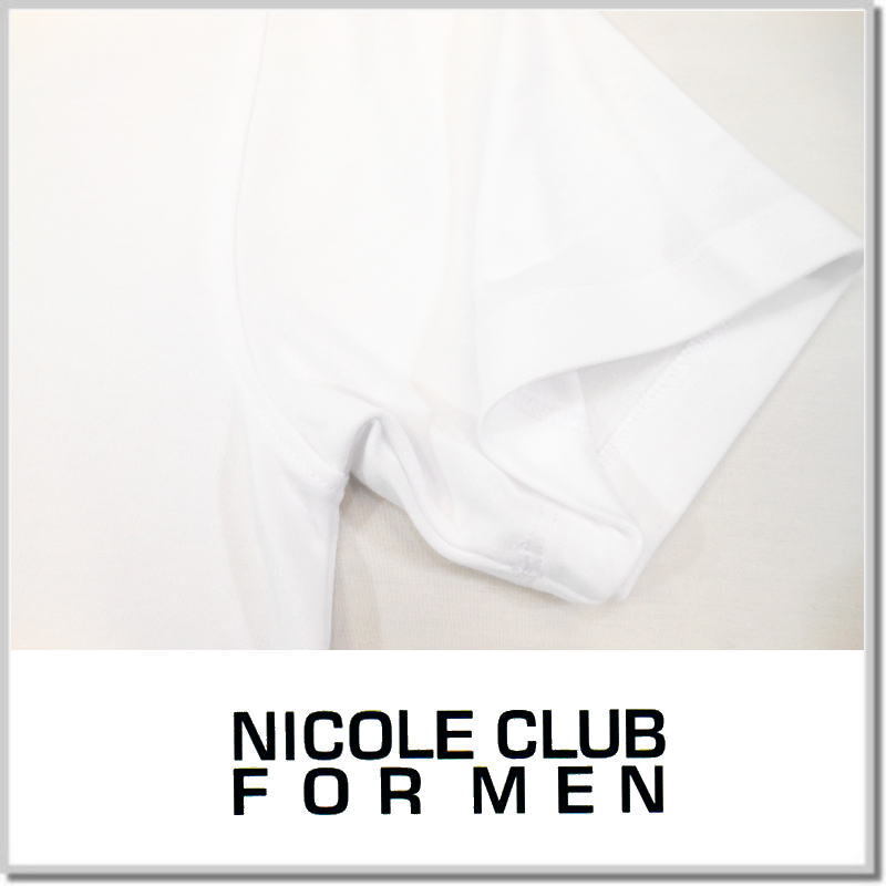 ニコルクラブフォーメン NICOLE CLUB FOR MEN ロゴ刺繍半袖Ｔシャツ 4264-9004-09(WHITE)-48(L) カットソー_画像4