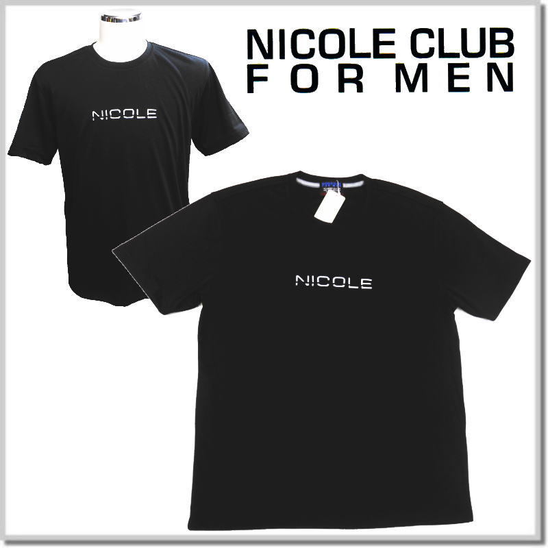 ニコルクラブフォーメン NICOLE CLUB FOR MEN ロゴ刺繍半袖Ｔシャツ 4264-9004-49(BLACK)-50(XL) カットソー_画像1