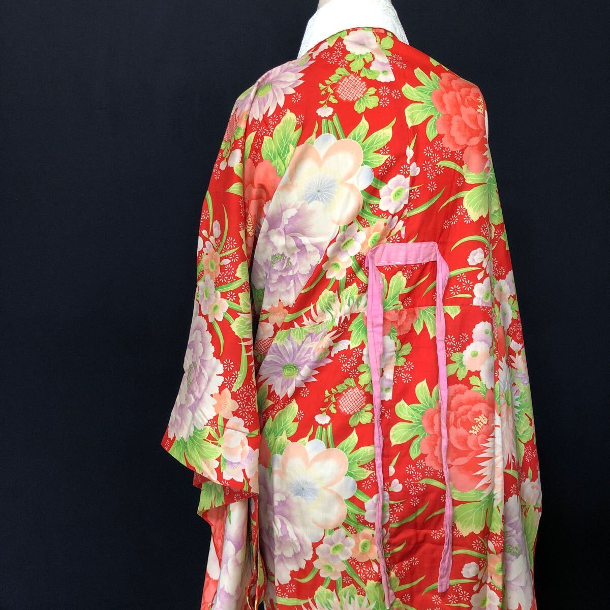  длинное нижнее кимоно античный кимоно Showa Retro Taisho роман современный мир ...ko-te переделка воротник имеется шелк натуральный шелк 100%.16-3w