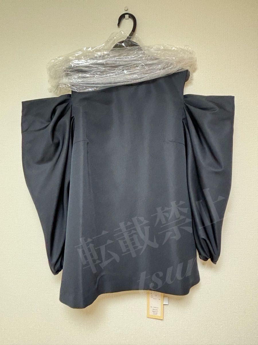 heve カットオフショルダーブラウス ネイビー トップス 半袖 heve カットオフショルダーブラウス ネイビー トップス 半袖