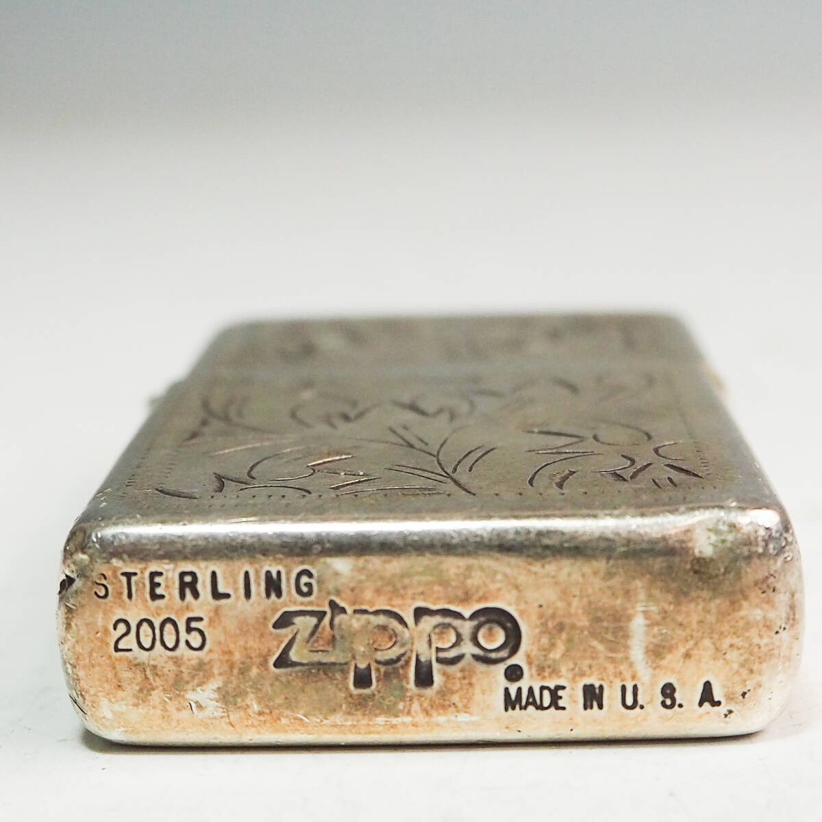 2005年製 ZIPPO ジッポ STERLING SILVER スターリングシルバー 手彫り 銀製 オイルライター コレクション ヴィンテージ CO3330_画像6