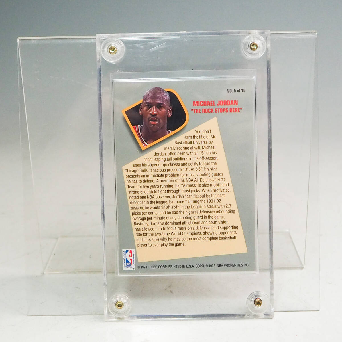 FLEER Total D Michael Jordan マイケルジョーダン 1992-93 No.5of15 カード コレクション NBA K5283_画像5