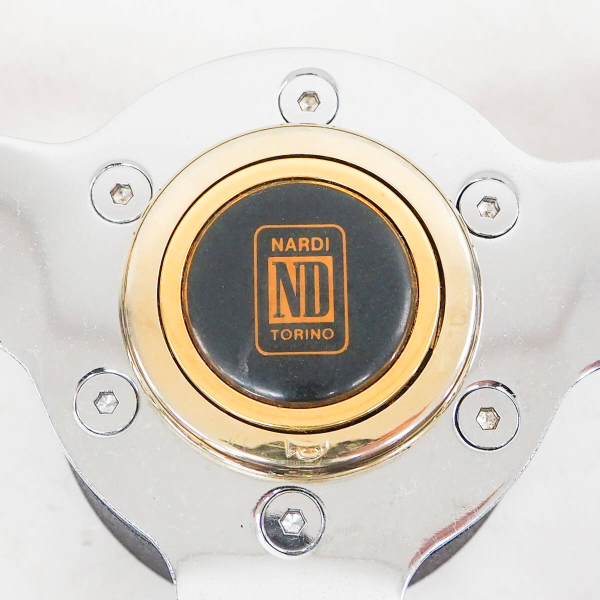 Le MANS Le Mans steering gear NARDI TORINO Nardi tolino horn button wood steering wheel outer diameter : approximately 32cm old car Vintage K5336