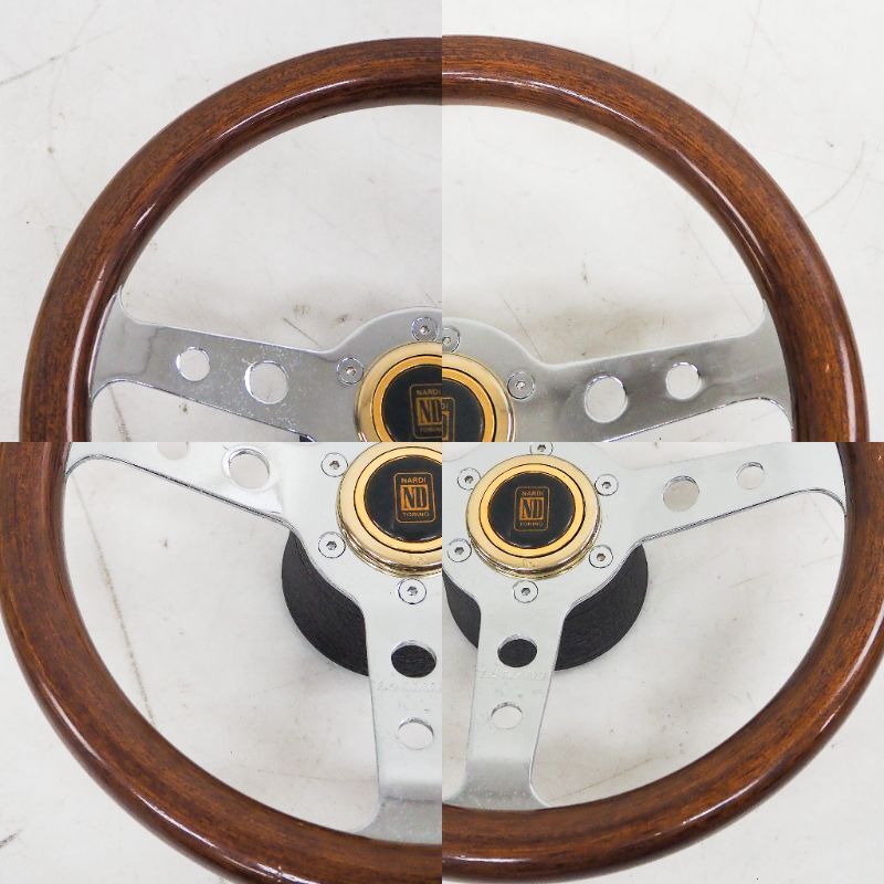 Le MANS Le Mans steering gear NARDI TORINO Nardi tolino horn button wood steering wheel outer diameter : approximately 32cm old car Vintage K5336