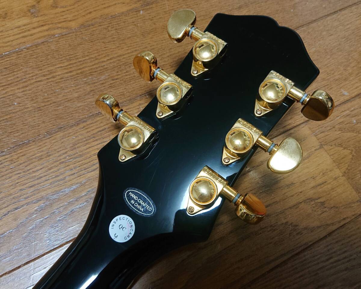 Epiphone by Gibson Les Paul Custom Ebony エピフォン レスポールカスタム エボニー指板 カラマズ―ヘッド _画像8