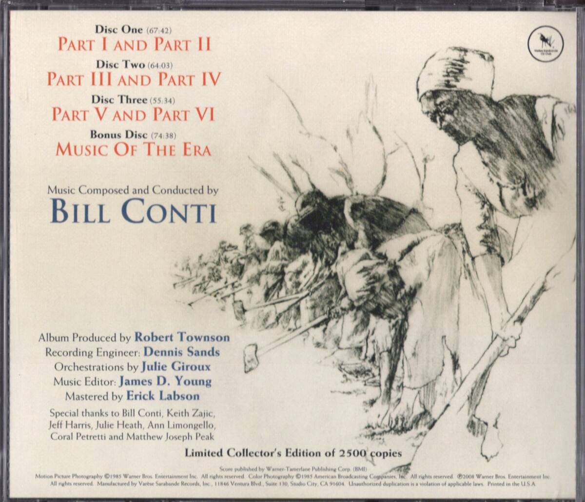 【サントラ4枚組CD】ビル・コンティ「南北戦争物語 愛と自由への大地」＊2008年発売・アメリカ盤(VARESE盤)・良品＊BILL CONTI_画像10