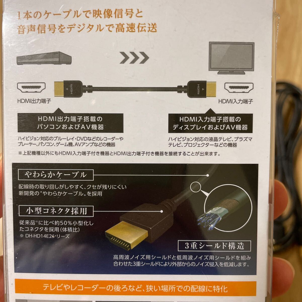 * бесплатная доставка * ELECOM HDMI кабель 1.5m мягкость жидкокристаллический TV. проектор.DVD магнитофон 