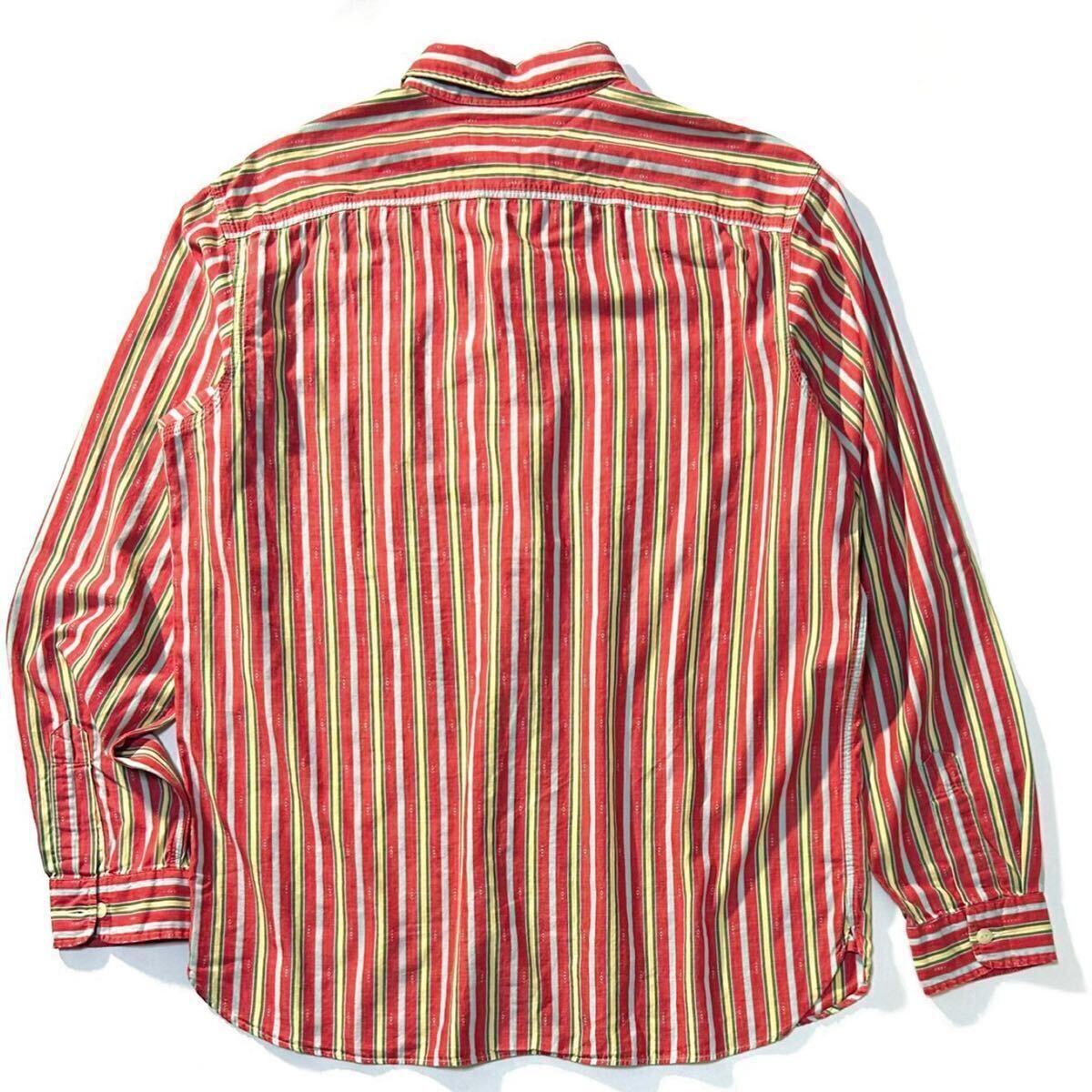 【POLO RALPH LAUREN】ポロ ラルフローレンSTRIPED AZTEC BUTTON SHIRT アステカ柄 チンストラップ付きワークシャツ ストライプシャツの画像9