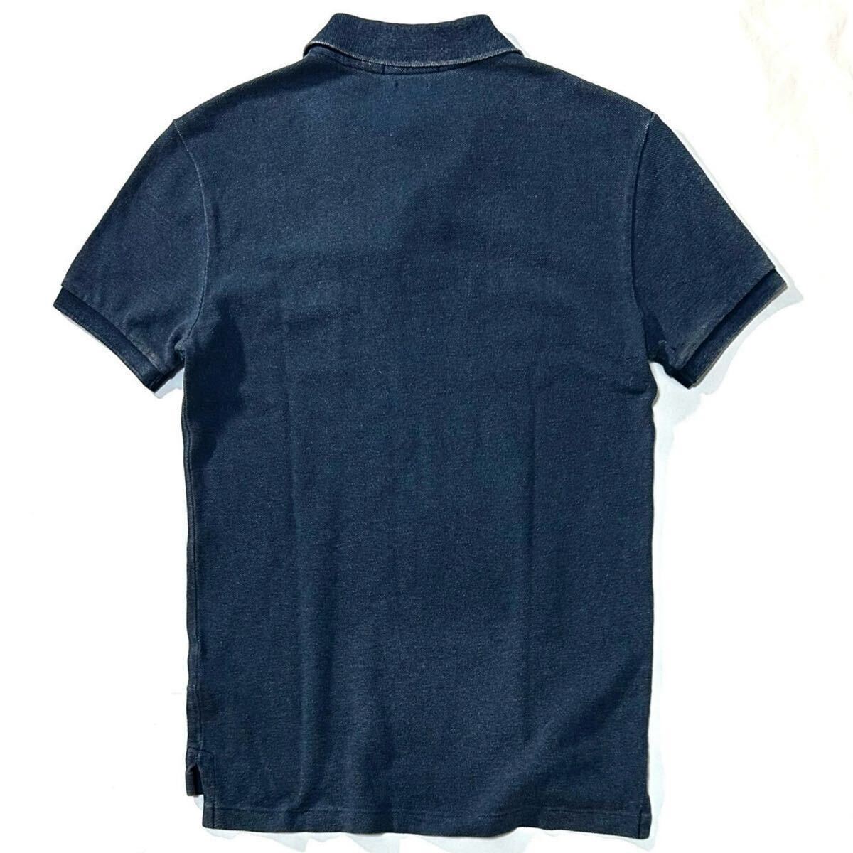 【POLO RALPH LAUREN】小慣れ感たっぷりな藍染め鹿の子ポロ◎!!ラルフローレン 定価1.9万 インディゴ染め鹿の子ポロシャツ 刺繍 半袖シャツの画像8