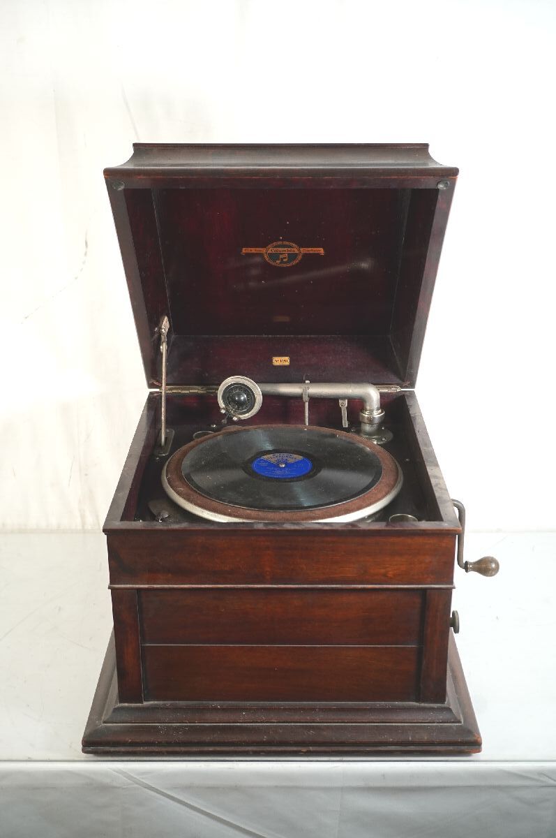 [4-87] Columbia コロンビア Grafonola No.120 卓上型 蓄音機 英国製 アンティーク Antique ヴィンテージ Vintage オーディオ機器 音響機器の画像1