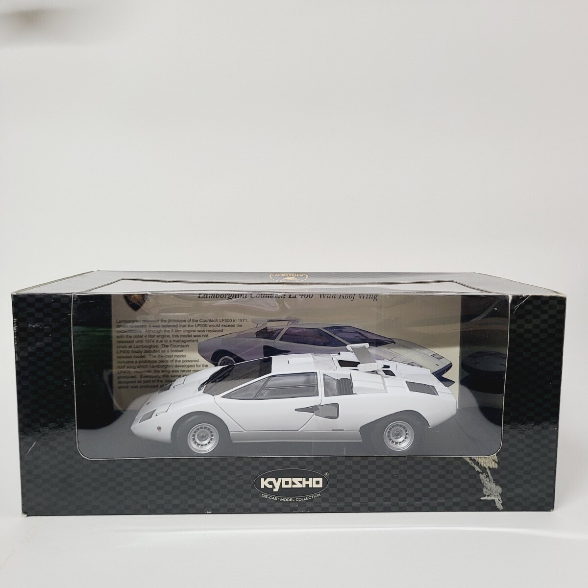 ◆未使用 1/18 KYOSHO 京商 1/18 Lamborghini Countach ランボルギーニ カウンタック LP400 With Roof Wing ホワイト ウイング ミニカー◆_画像1