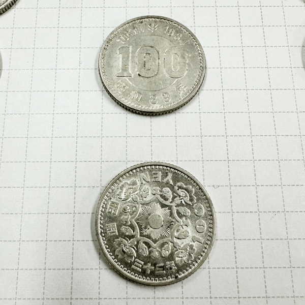 中古　100円銀貨セット　合計21枚　額面2.100円　鳳凰、稲穂、東京オリンピック_画像4