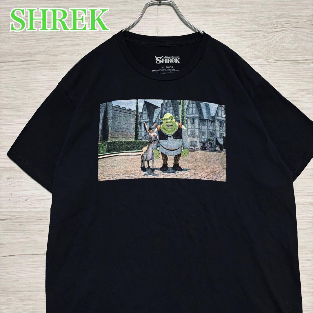 【入手困難】SHREK シュレック　Tシャツ　XLサイズ　人気　一点物　レア　半袖　入手困難　映画　ムービー　海外　輸入　ヴィンテージ