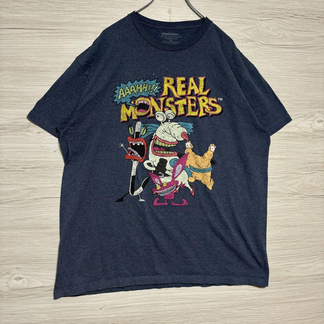 【入手困難】nickelodeon ニコロデオン キャラクターTシャツ XLサイズ　モンスター　ビッグプリント　ゆったり　一点物　レア　半袖 アニメ