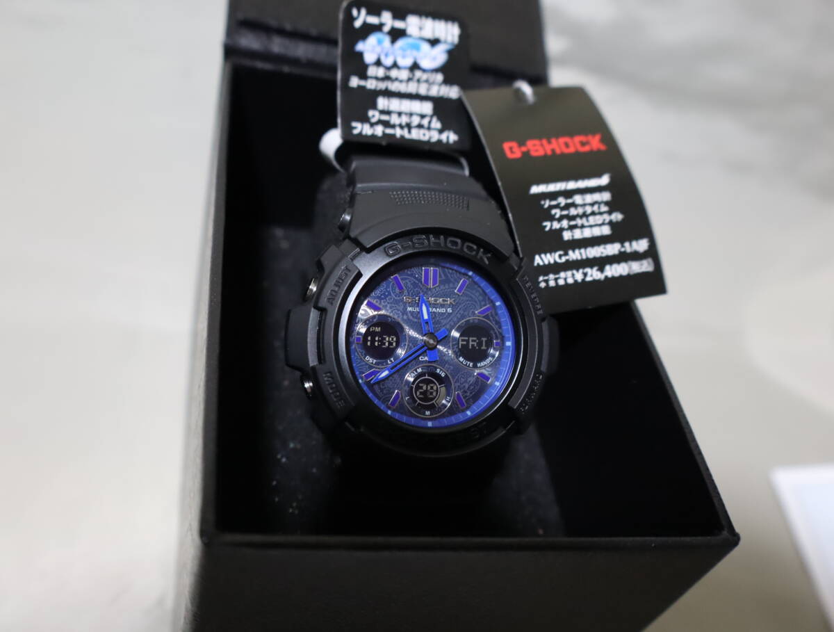 ☆カシオ/G-SHOCK/ソーラー電波/アナ・デジ/ブルー ペイズリー/ AWG-M100SBP-1AJF/国内正規品/ の新品・未使用品です。_ソーラー電波/ AWG-M100SBP-1AJF