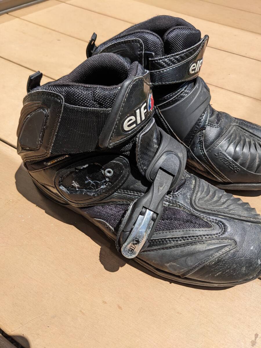 [中古]ELFエルフ　バイク用ブーツ　EL014 約27.0_バックル破損
