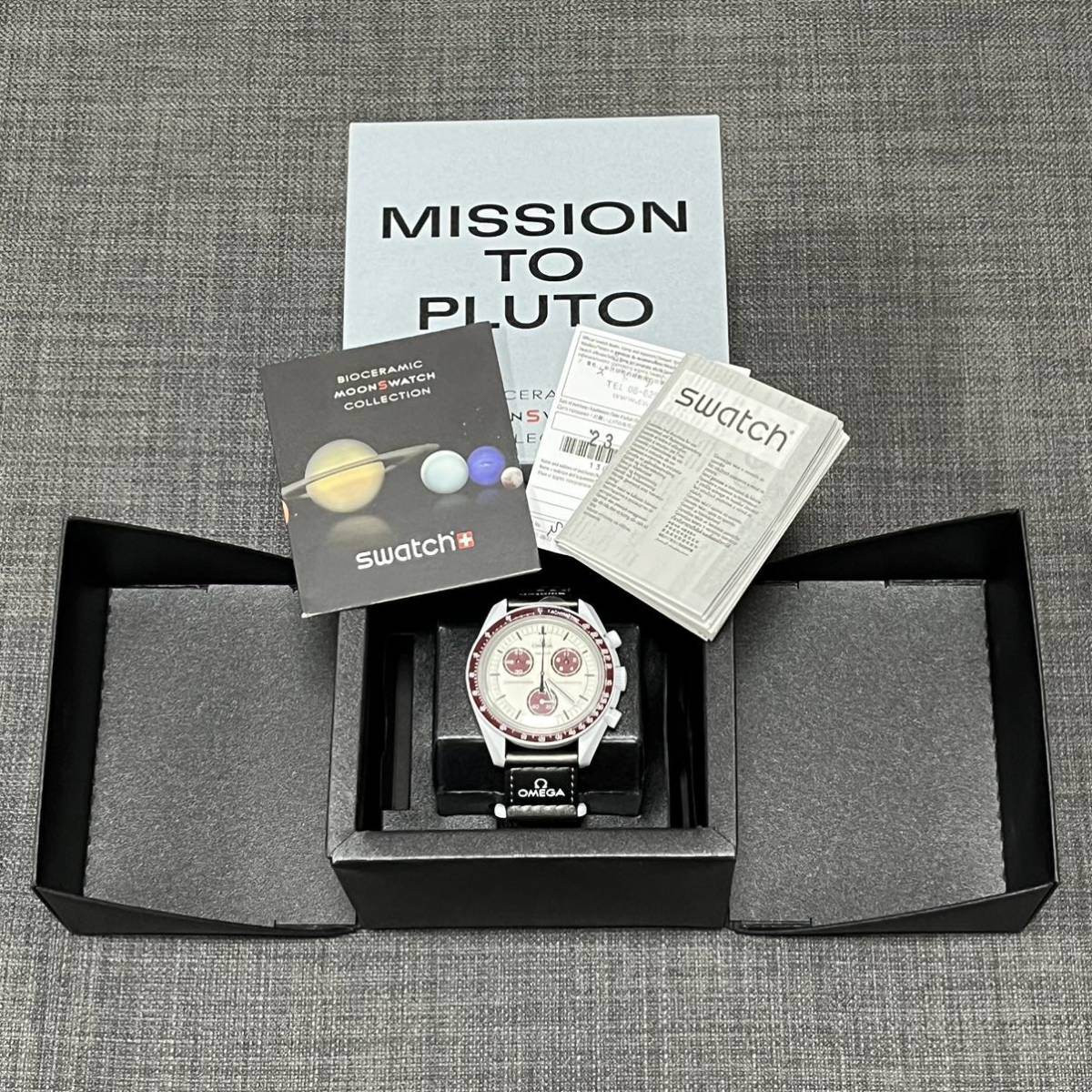 送料無料 Swatch Omega Bioceramic Moonswatch Mission to Pluto Speedmasterスウォッチ オメガ スピードマスター プルート 冥王星 新品 _画像4