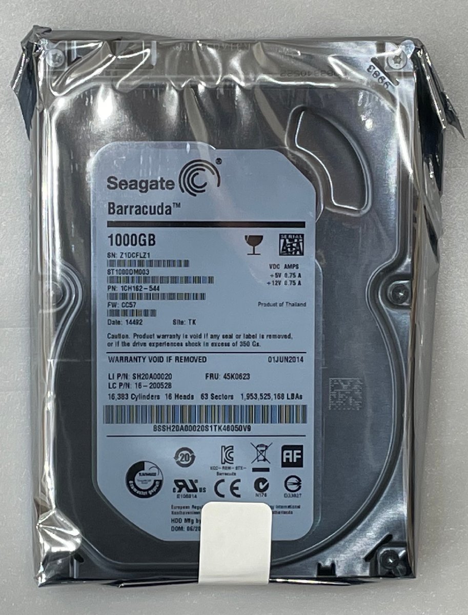 新品 SEAGATE Barracuda 3.5 HDD 1TB 64MB 7200rpm SATA6.0Gb/s ST1000DM003_画像1