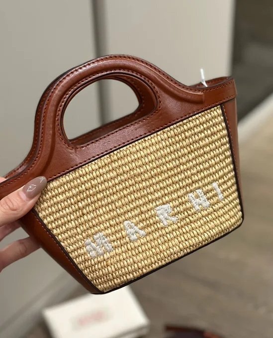 MARNI マルニ ハンドバッグ レディース バッグ カジュアル ショッピング 牛革 編み物 画像通り_画像1